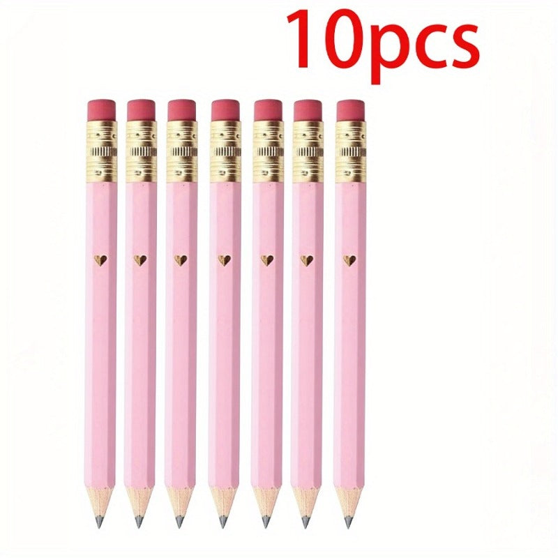 5pcs, 10pcs, 20pcs, Pink Mini Pencils with Erasers, Office, Gifts, Wedding, Back to School