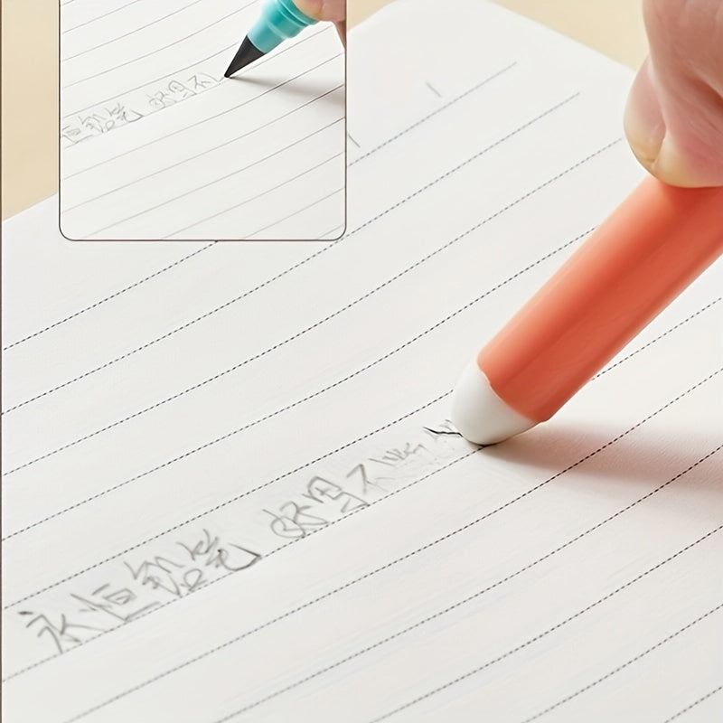 No-Sharpening Pencils with Built-In Eraser - Self-Contained Writing & Drawing Pencils Suitable for, Office, - Lightweight Plastic Graphite Pencils for Students, No Sharpeners Needed