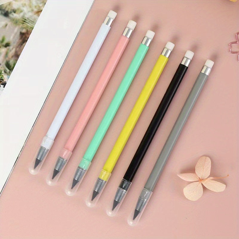 1pc No-Sharpening Retractable Pencil with Eraser - Macaron Color Options, Durable Ergonomic Design & Smooth Writing for Students, Artists, Office - Creative Gift Idea, Student Stationery, Artist Supplies, Modern Stationery