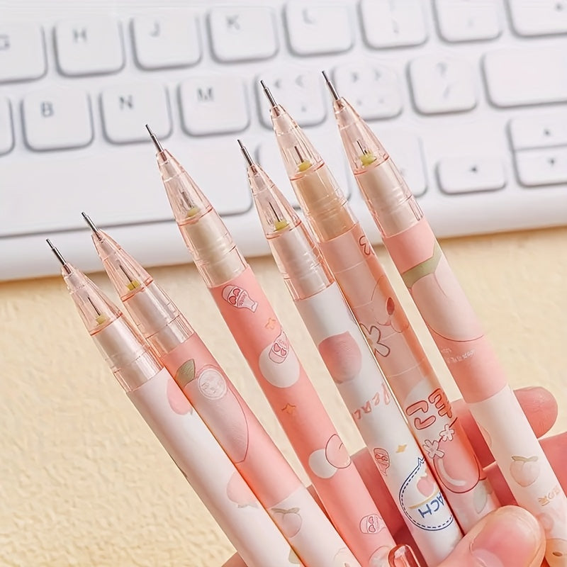 's Heart Peach Limited Edition Automatic Pencil, Full Auto Sharpening 0.5mm with Eraser Included Randomly 2pcs