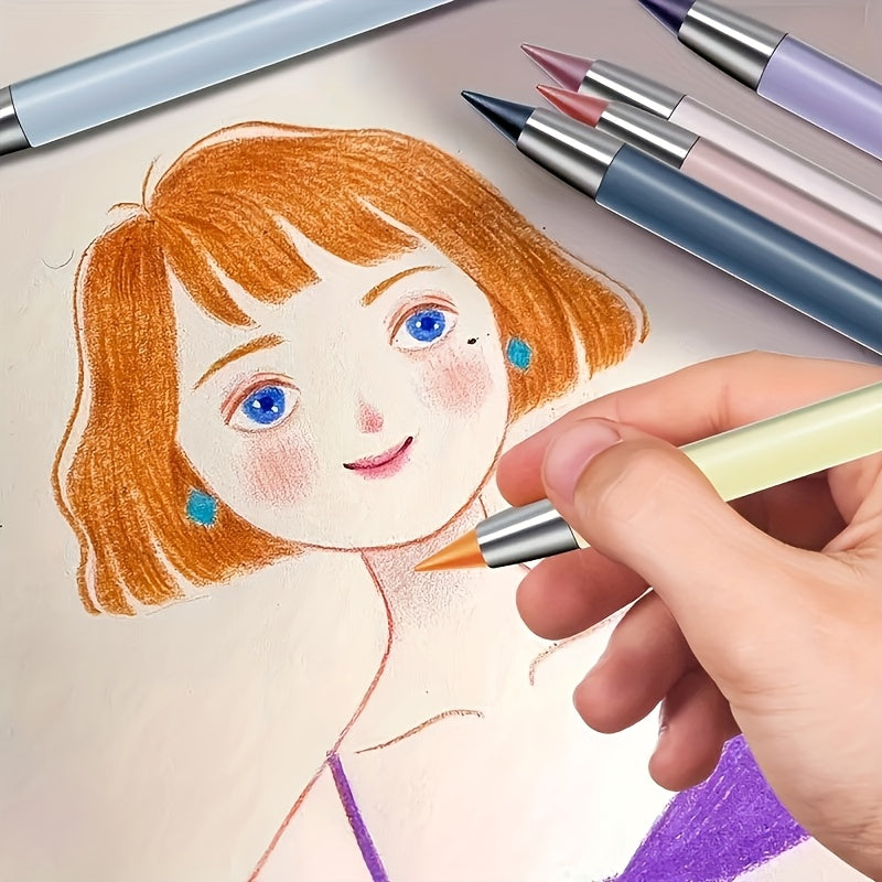The 60 Macaron Eternal Pencil Set Is Not Easy to Break, and There Is No Need to Sharpen the Pencil Tip. It Is Perfect for Sketching, Painting, and School Supplies