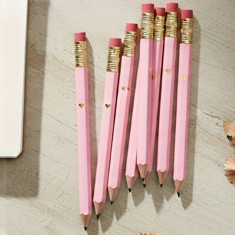 5pcs, 10pcs, 20pcs, Pink Mini Pencils with Erasers, Office, Gifts, Wedding, Back to School
