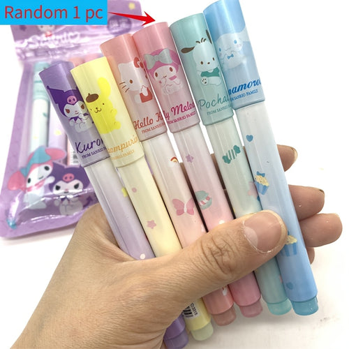 1pc, Sanrio Multicolor Cute Cartoon Fluorescent Marker Pen (random Design). 1pc, Professional Art and Design Use Painting Fluorescent Pen, Featuring Hello Kitty, Kuromi, and My Melody Patterns. Multi-functional Marker Pen, Ideal for Study and Office