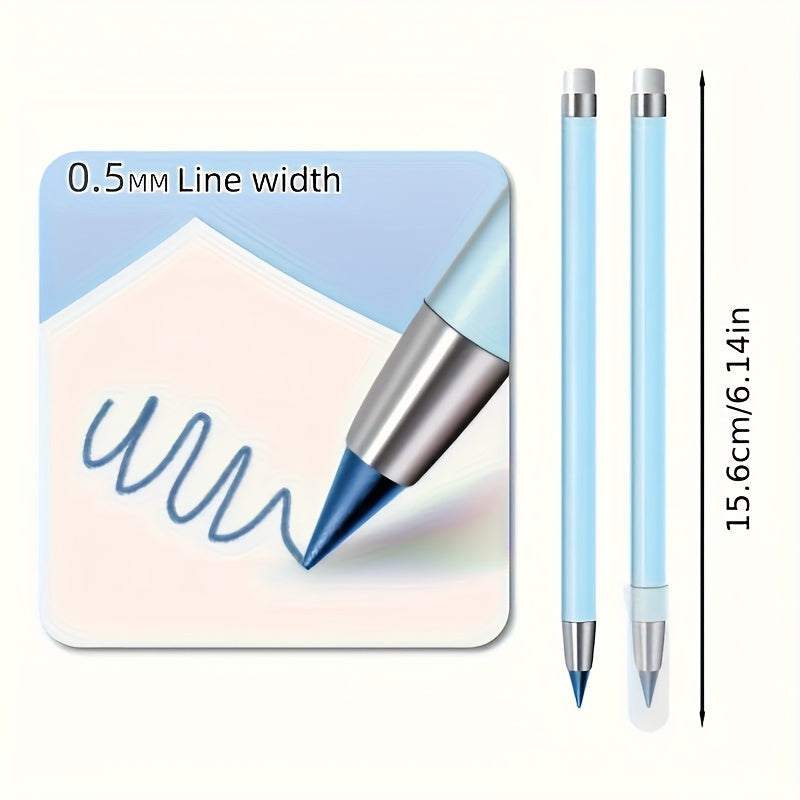 The 60 Macaron Eternal Pencil Set Is Not Easy to Break, and There Is No Need to Sharpen the Pencil Tip. It Is Perfect for Sketching, Painting, and School Supplies