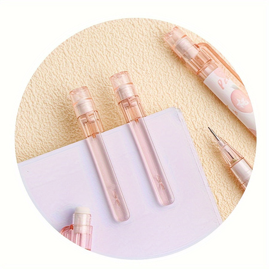 's Heart Peach Limited Edition Automatic Pencil, Full Auto Sharpening 0.5mm with Eraser Included Randomly 2pcs