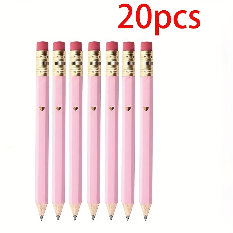 5pcs, 10pcs, 20pcs, Pink Mini Pencils with Erasers, Office, Gifts, Wedding, Back to School