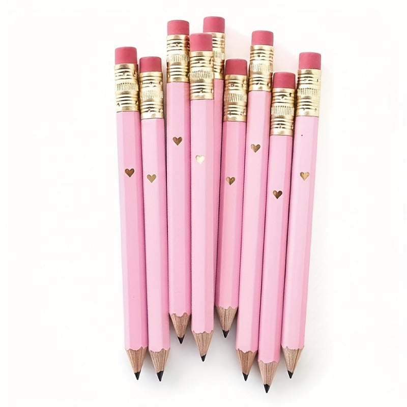 5pcs, 10pcs, 20pcs, Pink Mini Pencils with Erasers, Office, Gifts, Wedding, Back to School