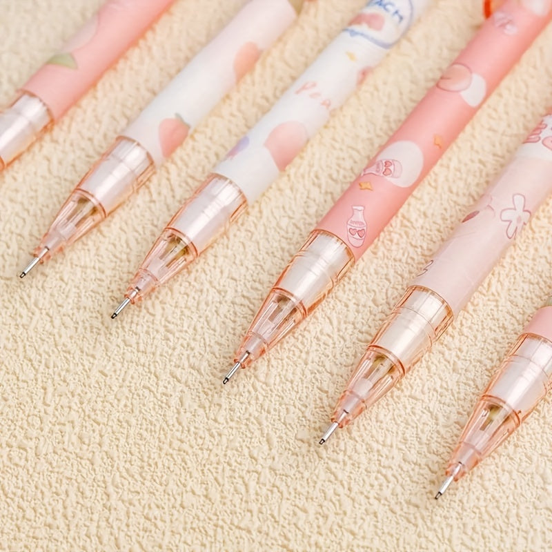 's Heart Peach Limited Edition Automatic Pencil, Full Auto Sharpening 0.5mm with Eraser Included Randomly 2pcs